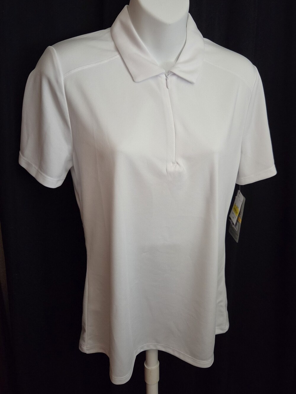 PGA Tour Women’s White Short-Sleeve Zip Polo